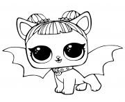 Coloriage LOL Pets Pages Cute Midnight Pup with Devil Wings