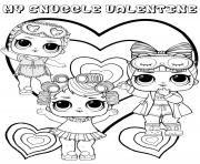 Coloriage snuggle valentine lol dolls kids