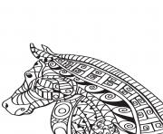 Coloriage adulte cheval zentangle 13