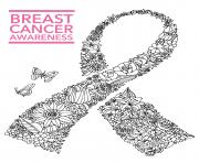 Coloriage breast cancer awareness ribbon