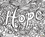 Coloriage hope breast cancer