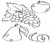 Coloriage automne fruits fall