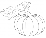 Coloriage pumpkin with feuilles automne