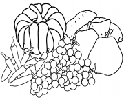 Coloriage automne harvest coloring page fall