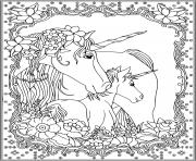 Coloriage licorne unicorn adulte