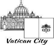 Coloriage vatican drapeau st peters basilica