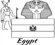 Coloriage egypte drapeau sphinx
