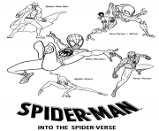 Coloriage Spider Man Into the Spider Verse movie