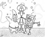 Coloriage bobleponge et Patrick Happy Family