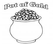 Coloriage A Pot of Gold Full of Coins St Patricks
