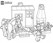 Coloriage horse stables lego