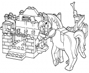 Coloriage lego horse grooming