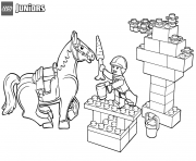 Coloriage lego junior snack time for horse
