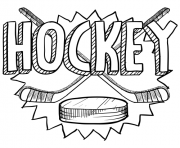 Coloriage jouer au hockey sport