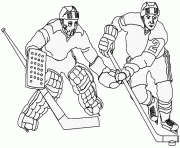 Coloriage deux joueurs de hockey