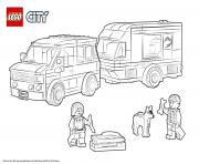 Coloriage Lego City Van and Caravan