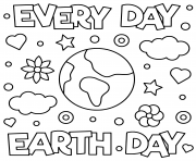 Coloriage jour de la terre everyday earth day
