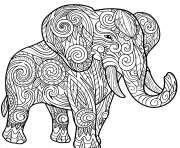 Coloriage elephant pour adulte animaux