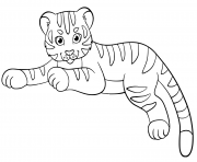 Coloriage bebe tigre cute enfants