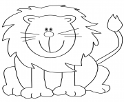 Coloriage lovely cartoon lion