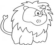 Coloriage surprised cartoon lion