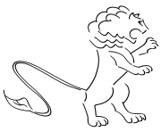 Coloriage lion frustre logo
