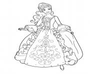 Coloriage princesse barbie avec une jolie robe
