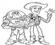 Coloriage Buzz Lightyear And Woody Sheriff Hello