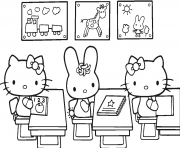 Coloriage hello kitty rentree scolaire