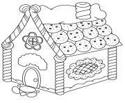 Coloriage maison en biscuits
