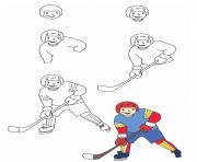Coloriage comment dessiner hockey sur glace