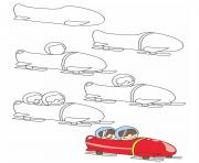 Coloriage comment dessiner bobsleigh