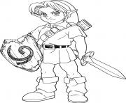 Coloriage Zelda et son bouclier