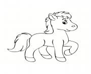 Coloriage petit poney cheval de petite taille