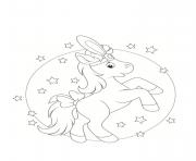 Coloriage poney star avec les etoiles