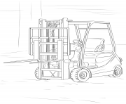 Coloriage forklift camion