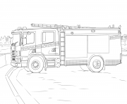 Coloriage fire camion scania