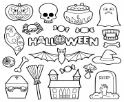Coloriage halloween objets pour enfants