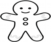 Coloriage simple gingerbread man