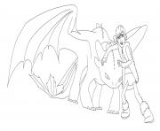 Coloriage Dragons hiccup and toothless
