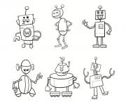 Coloriage famille de robots