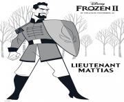 Coloriage Nouveau personnage de La reine des neiges 2 de Disney Le Lieutenant Mattias