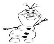 Coloriage Olaf le bonhomme de neige anime de l'enfance de Elsa et Anna