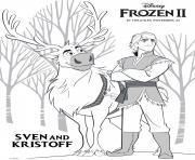 Coloriage Sven et Kristoff sont de retour dans La Reine des neiges 2
