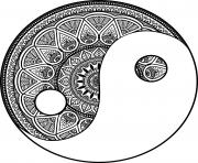 Coloriage mandala zen yin et yang philosophie chinoise