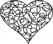 Coloriage pattern cercle formant un coeur