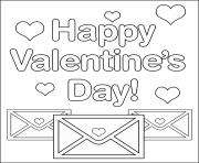 Coloriage happy valentines day letters with hearts