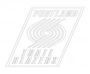 Coloriage portland trail blazers logo nba sport