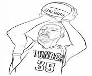 Coloriage kevin durant nba sport