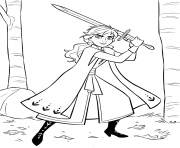 Coloriage Anna with Sword